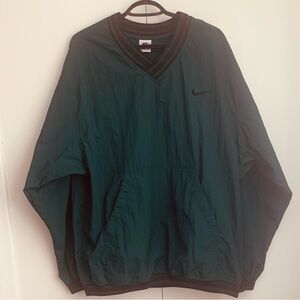 Vintage Nike 90s Green Pullover Running Jogging Sweatshirt Windbreaker Size XL